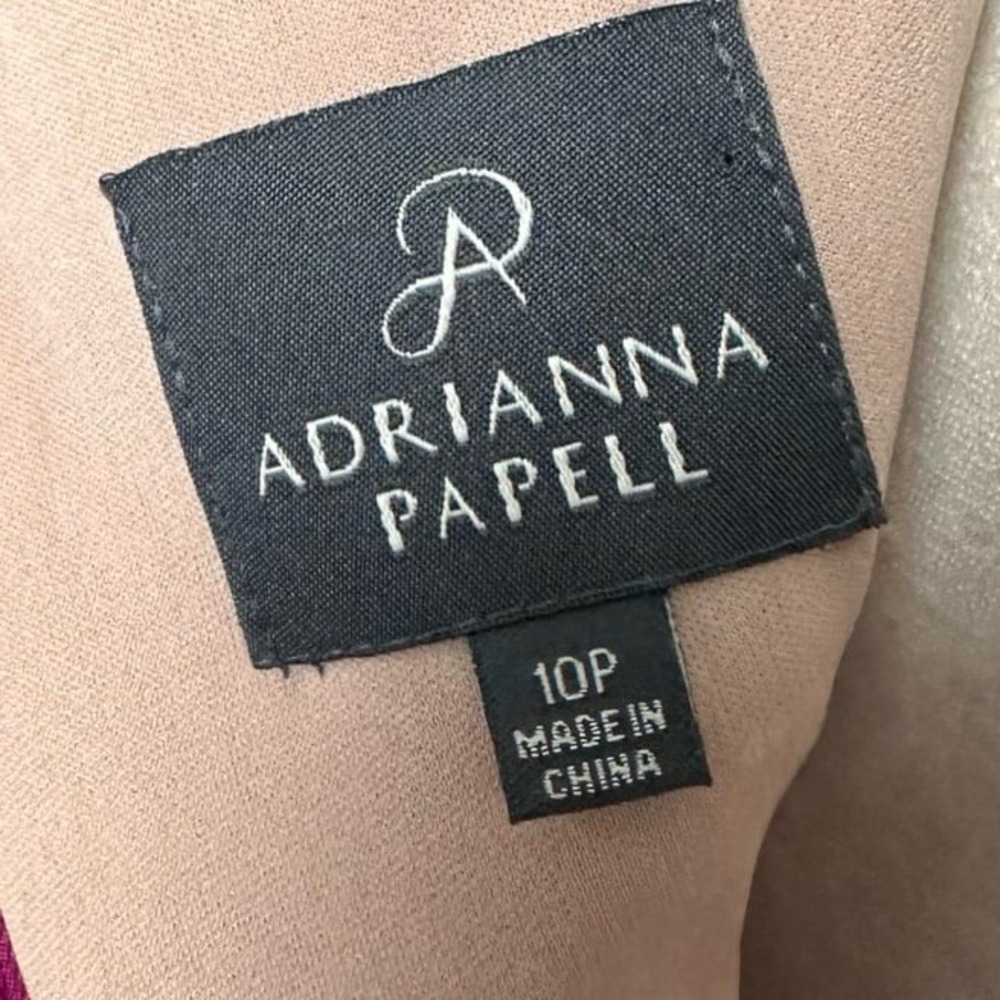 Adrianna Papell Feminine Purple Beige Simple Elegant Pencil Cocktail Dress - Picture 9 of 9